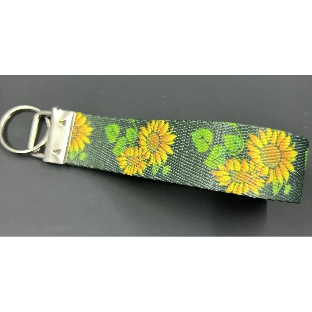 Sunflowers  Wristlet Holder‎ Key Fob Keychain Lanyard Strap 1